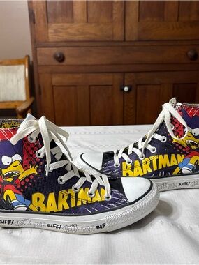 Converse Unisex High-Top Sneakers in Purple, Yellow & White — Bartman Design